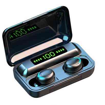Auriculares bluetooth 5.0 con caja de carga: auriculares inalámbricos, auriculares impermeables con micrófono
