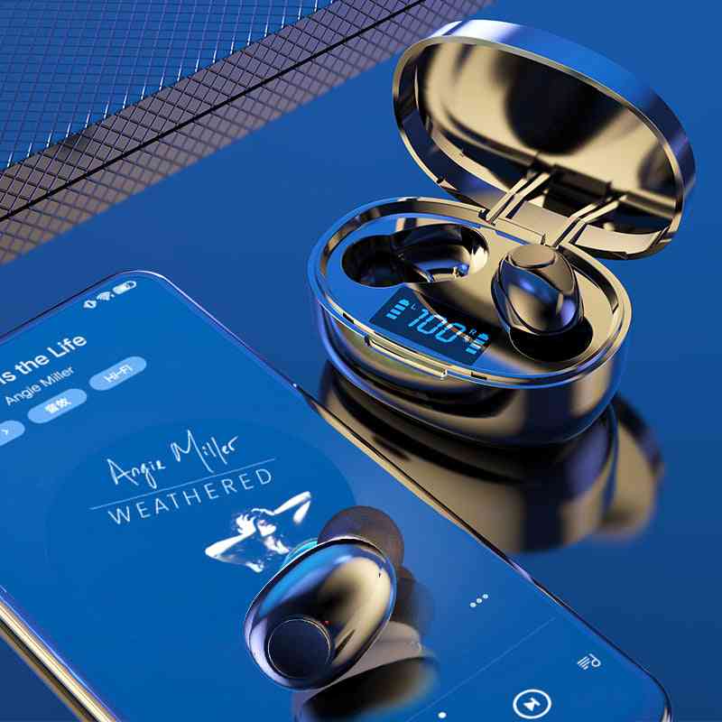 Draadloze oortelefoon tws bluetooth 5.0 mini oordopjes stereo bas - led power display, ruisonderdrukking, waterdicht, oordopjes oordopjes - zwart zoals afgebeeld-10