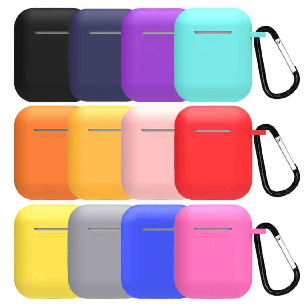 Silicone Protective Case With Hanging Buckle For Bluetooth Wireless Iphone Airpods