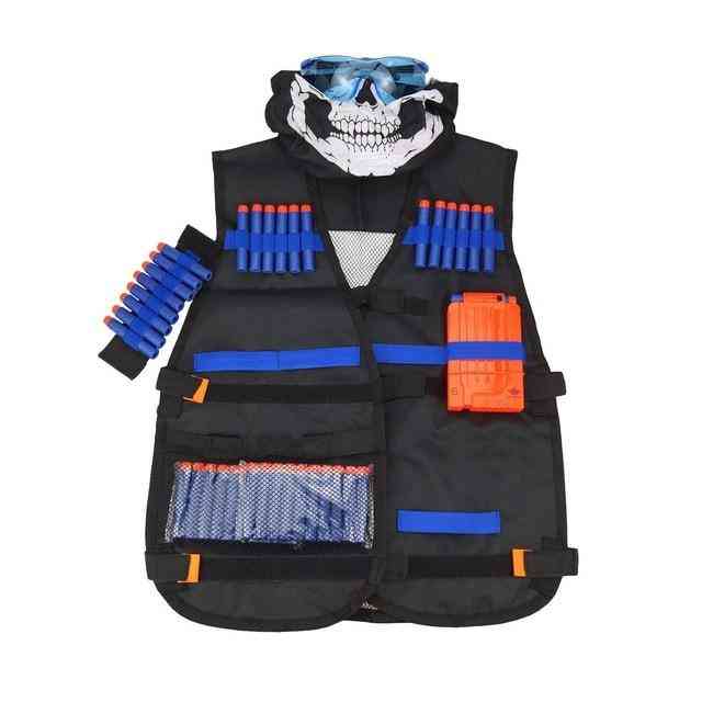 Kids Tactical Vest Jacket Waistcoat N-strike Elite Toy Pistol Ammo Holder Clip Darts For Nerf