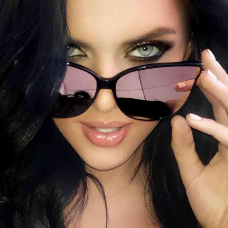 луксозни плоски котешки очи елегантни - двойни лъчи извънгабаритни слънчеви очила uv400