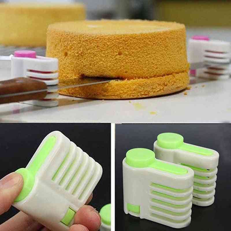 2pcs 5 Layers Diy Cake Bread Cutter Slicer Set - Cake Decorating Tool For Kitchen
