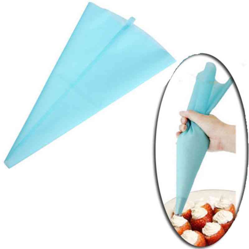 Diy Cake Decorating Tool - Blue Silicone Icing Piping Cream Pastry Bag - 3 Sizes Reusable Batter Dispenser