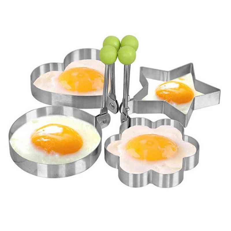 Kreative fire former rustfrit stål - stegt æg maker pandekageform - hjem diy morgenmad æg sandwich