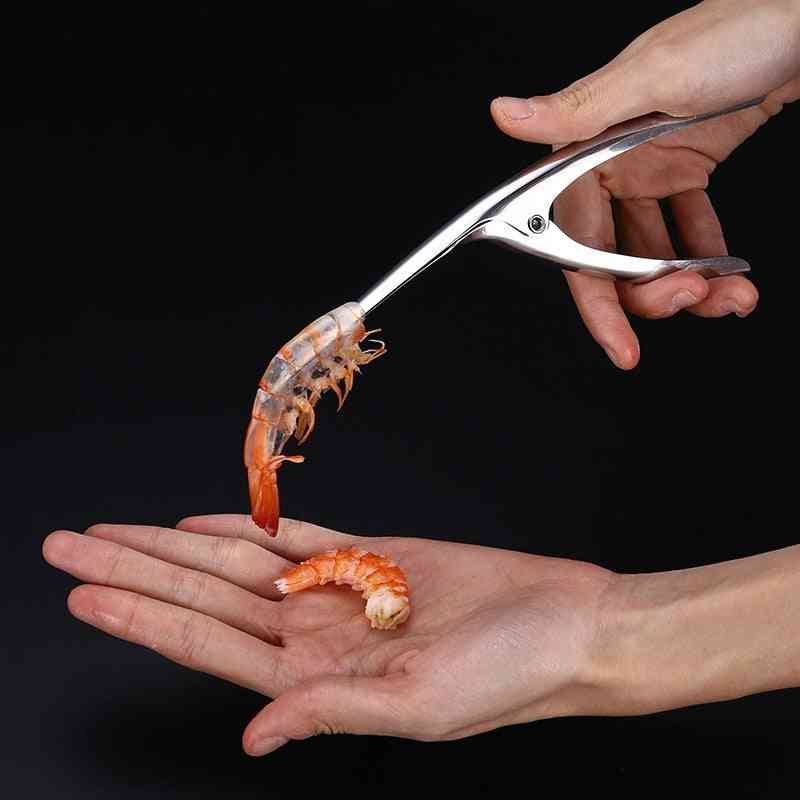 Ristorante di alta classe - pinza per sbucciare i gamberetti in acciaio inossidabile intelligente - pinza per gamberi facile da usare casalinga attrezzo pratico per buccia di gamberetti