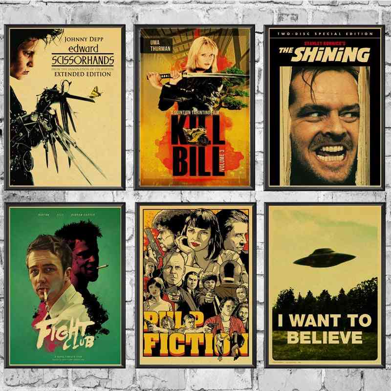 Classic Movie Fight Club/pulp Fiction/shining/kill Bill Poster Vintage Poster Wall Stickers