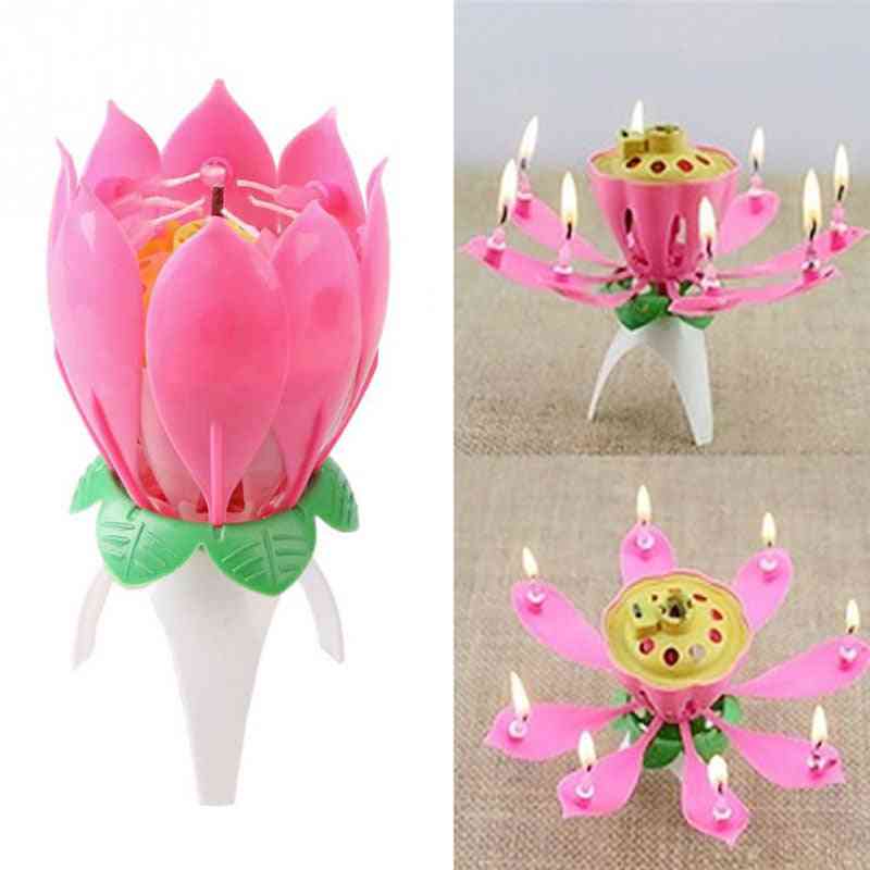 1pcs Lotus Flower With Music - Birthday Cake Candle