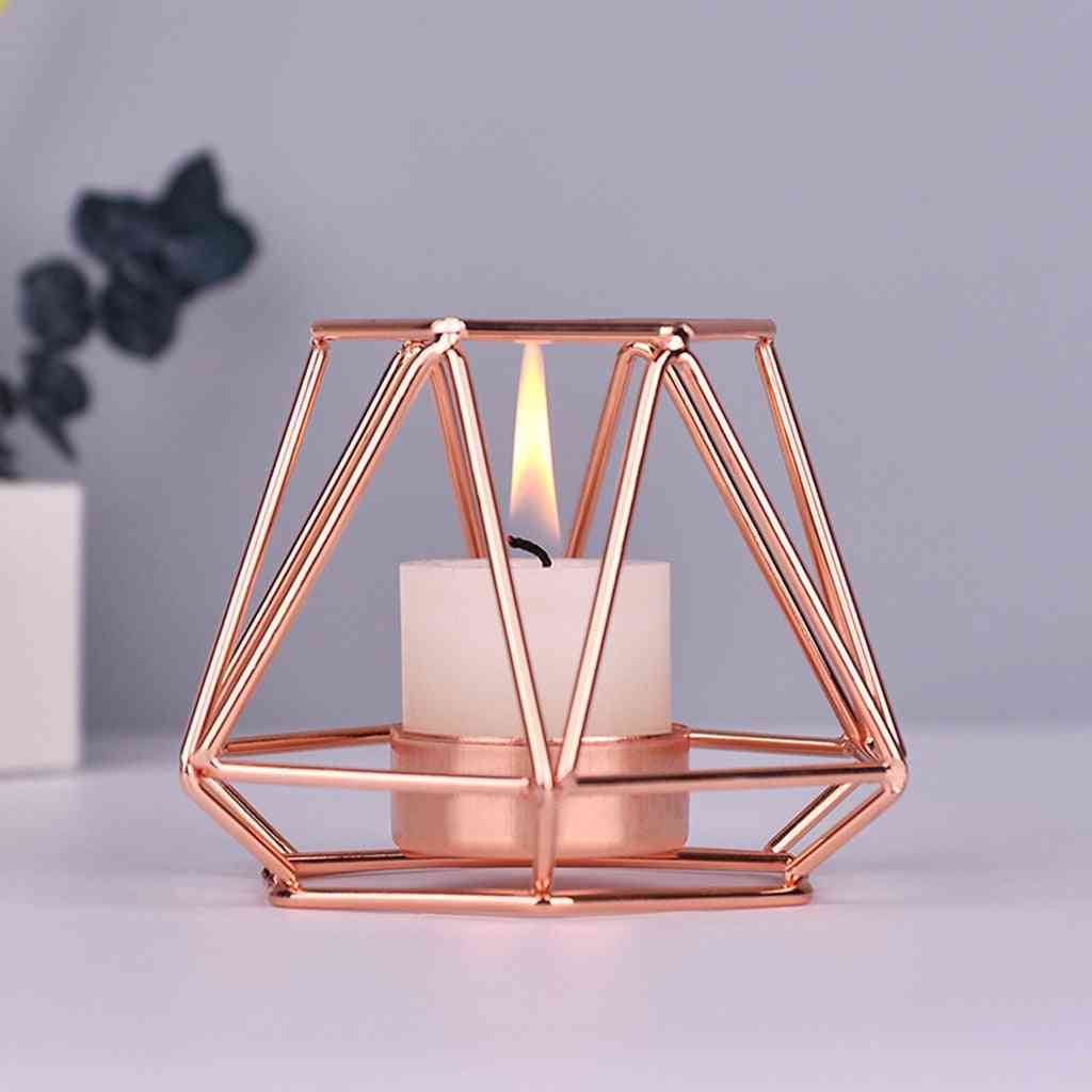 Iron Geometric Candle Holders - Nordic Style, Wrought Rack, Home Decoration Metal Crafts