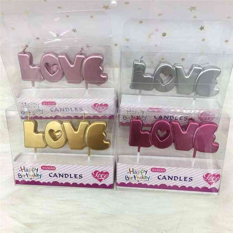 Happy Birthday Lovely Letter Birthday Candles - Party Festival Supplies
