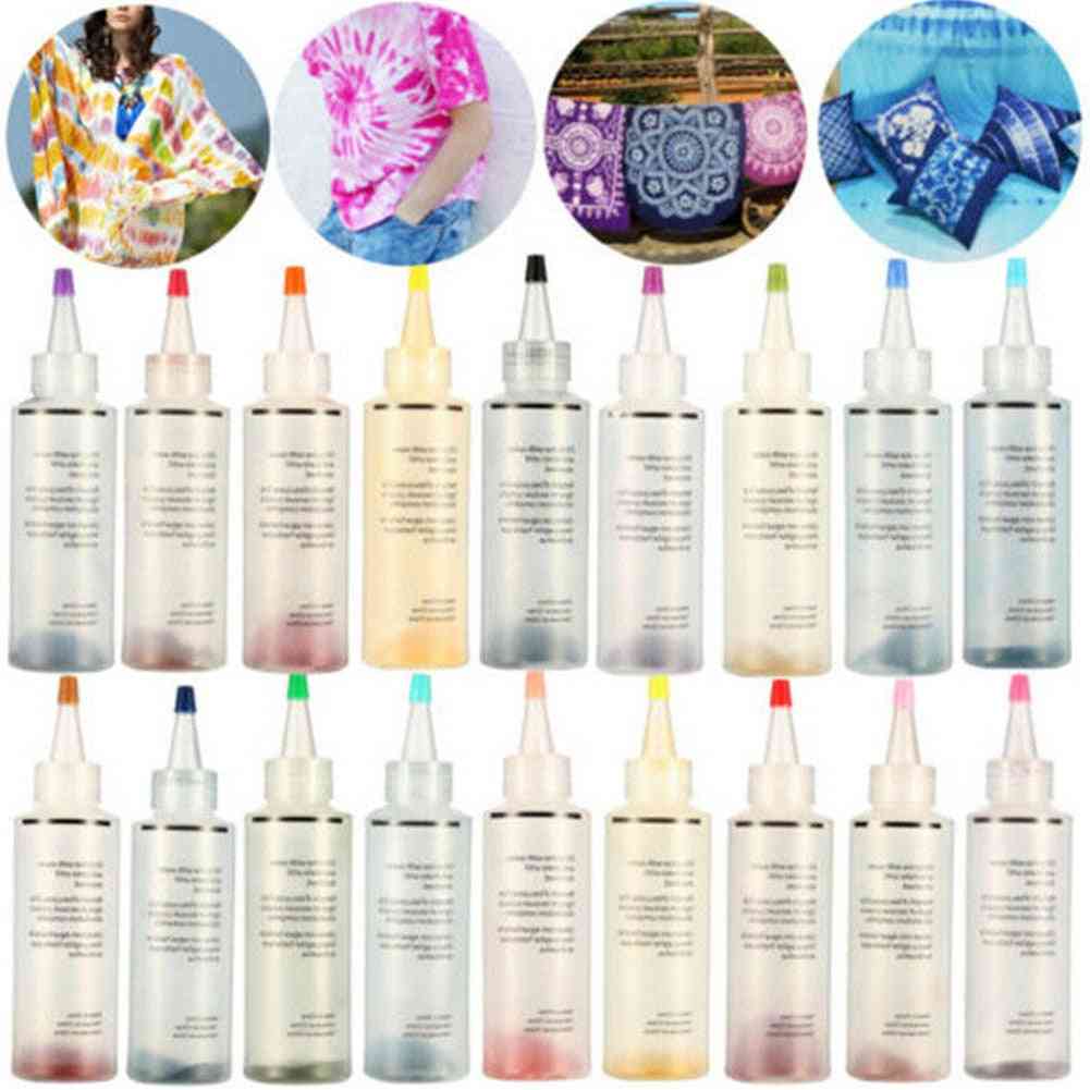 18 flaskor tulpan permanent ett steg slips färgämne set diy kit för tyg textil hantverk konst kläder
