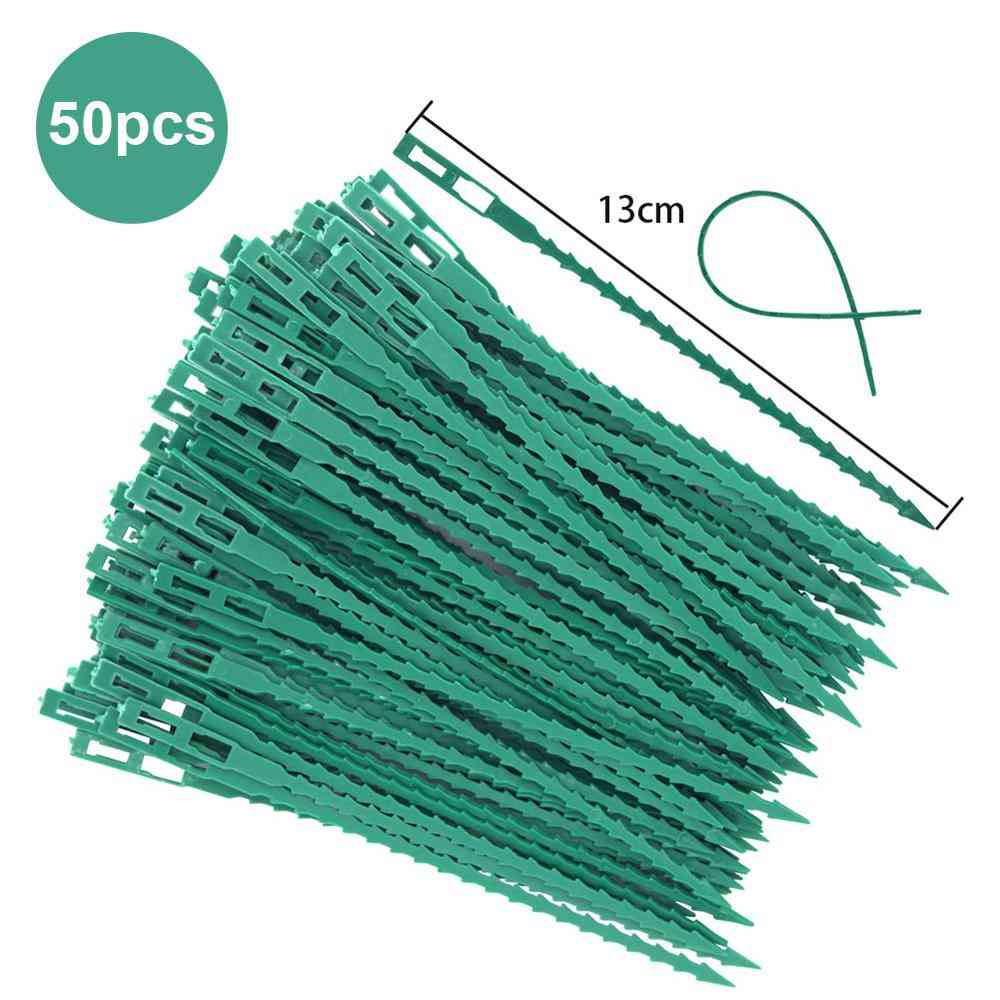 50/30 piezas espina de pescado paisaje verde - cinturón de plástico para plantas de jardín reutilizable, banda de espina de jardín - 50 piezas 13 cm