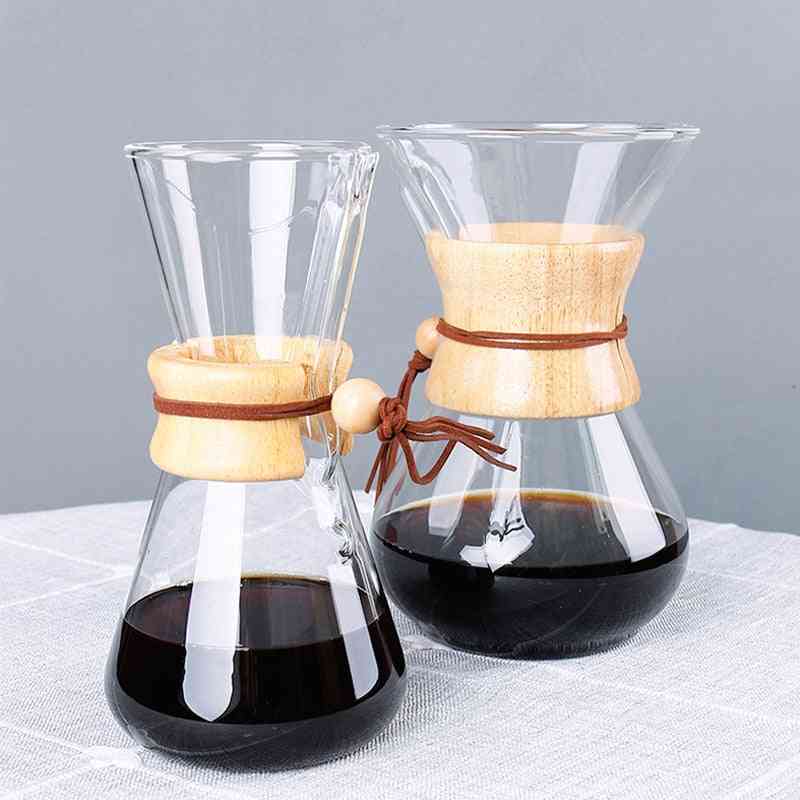 Resistant Glass Coffee Maker , Coffee Pot - Espresso Coffee Machine With Stainless Steel Filter Pot