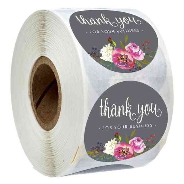 500pcs Thank You For Supporting My Business - Kraft Stickers With Gold Foil Round Labels Stickers