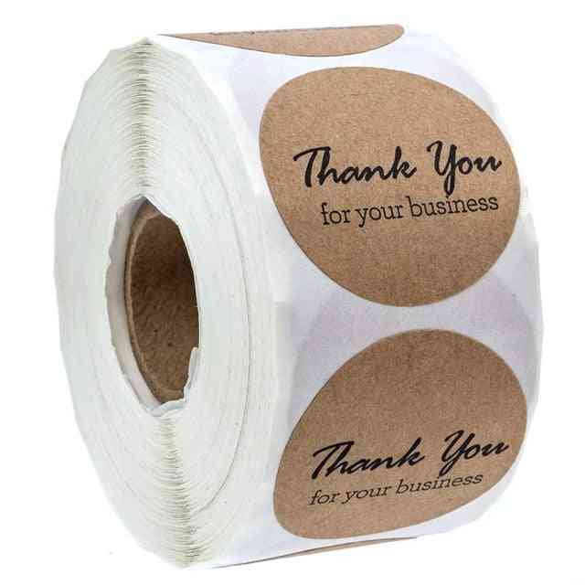 500pcs Thank You For Supporting My Business - Kraft Stickers With Gold Foil Round Labels Stickers