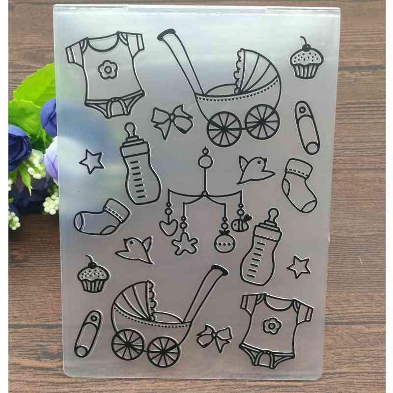 Babypakjes plastic embossing folders voor scrapbooking - knutselen van papier / kaarten maken decoratie benodigdheden