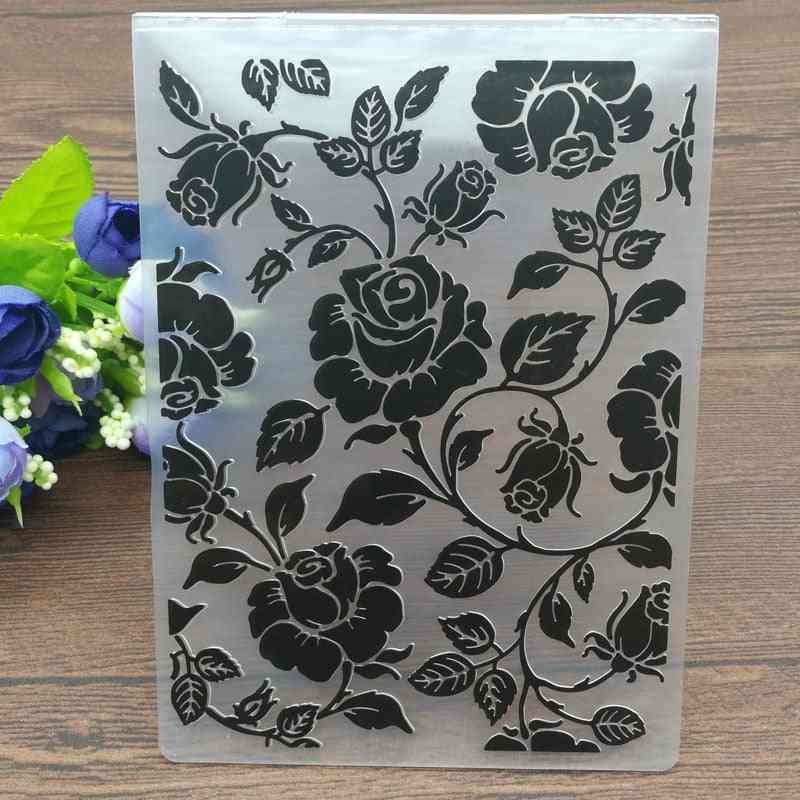 Rózsák műanyag dombornyomó mappák scrapbooking papír kézműves / kártya készítésű dekorációs kellékek