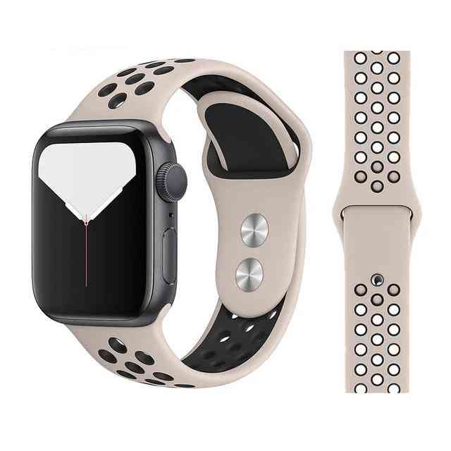 Nouveau bracelet de sport en silicone respirant pour apple watch 5 4 3 2 1 42mm 38mm également pour iwatch 5 4 3 40mm 44mm