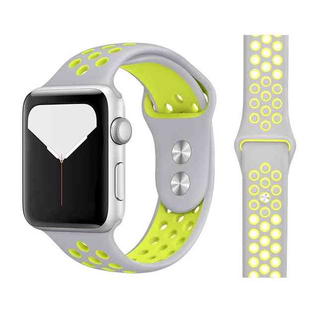 Nouveau bracelet de sport en silicone respirant pour apple watch 5 4 3 2 1 42mm 38mm également pour iwatch 5 4 3 40mm 44mm