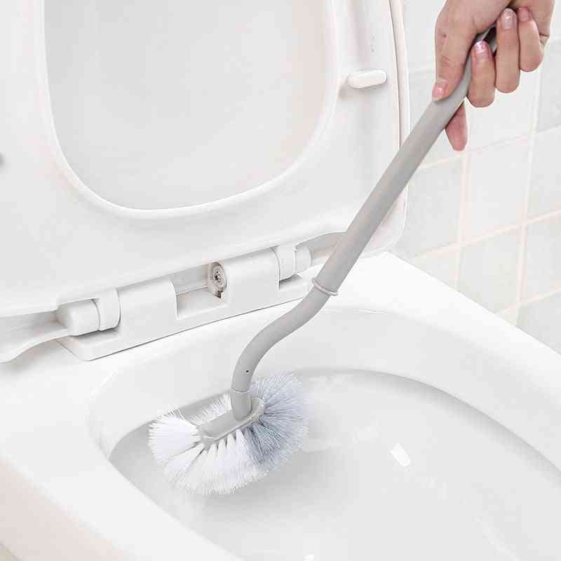 Long Handle Toilet Cleaning Brush - Soft Hair Creative Wall Mounted Plastic