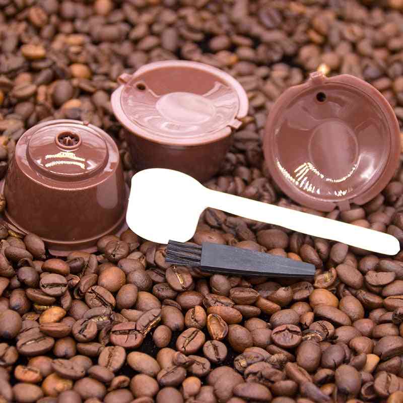6 tazas de filtro de cápsula de café reutilizables y recargables para nescafé - 6 piezas brorwn