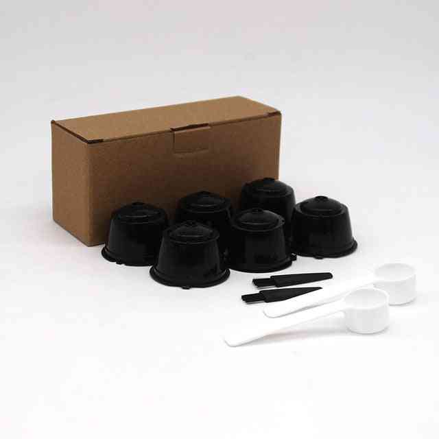 6 tazas de filtro de cápsula de café reutilizables y recargables para nescafé - 6 piezas brorwn