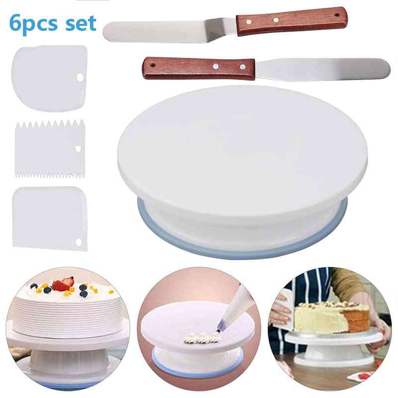Spatula Dough Knife Silicone Tool Set - Decorating, Pastry Comb Icing Smoother