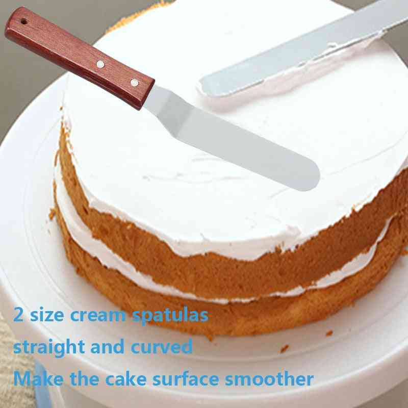 Spatula Dough Knife Silicone Tool Set - Decorating, Pastry Comb Icing Smoother