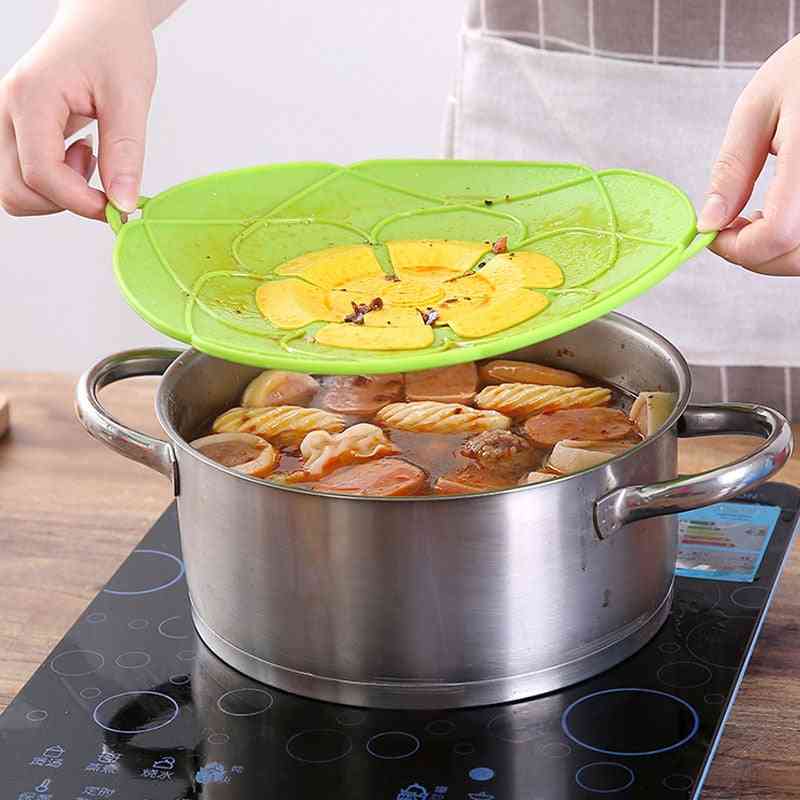 Silicone Lid Spill Stopper Flower Cookware Cover For Pot Pan Cooking Tools