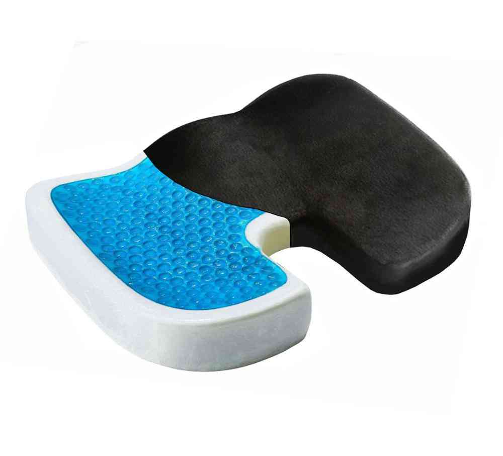 Pohodlný gelový houbový polštář sedadlo z paměťové pěny - proti hemoroidům, polštář ve tvaru písmene U.