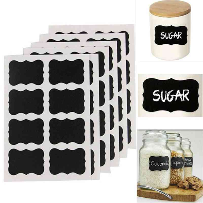 Kitchen Organization Blackboard Stickers For Jar Labels With Rewritable -white Liquid Chalk, Salt Spice