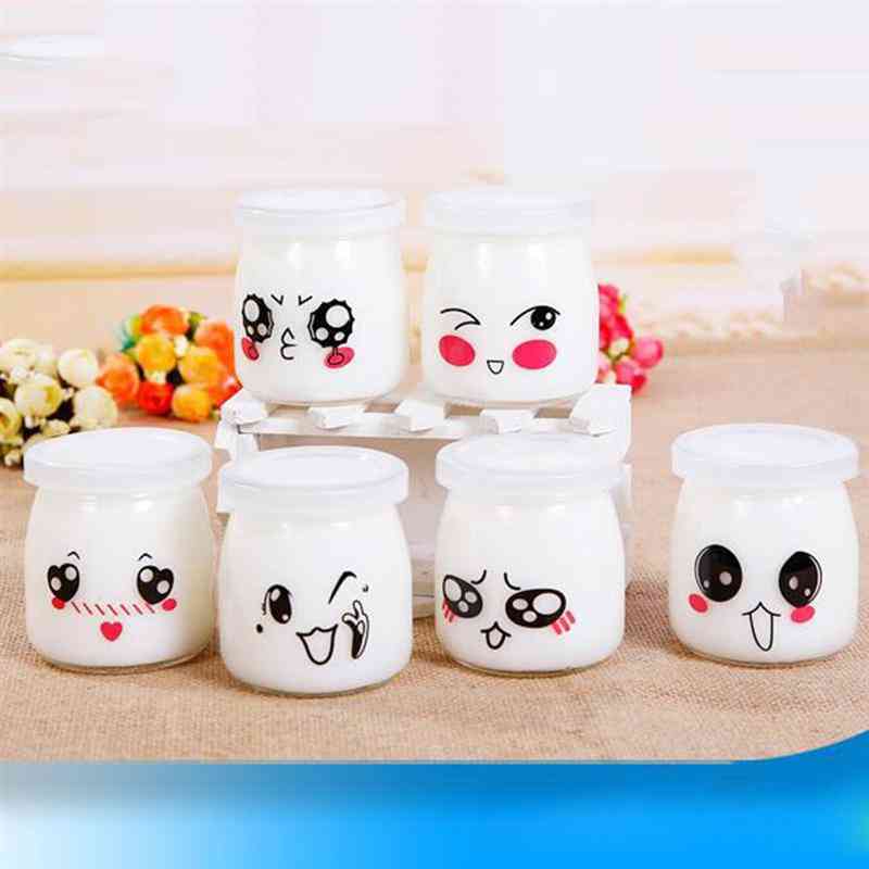 Cute Heat Resistant Glass Bottle Jar, Pudding Containers