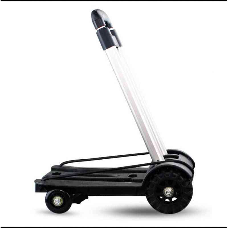 Chariot de jardin pliable, chariot de magasinage d'articles ménagers de remorque - roulement noir en aluminium portatif 40kg