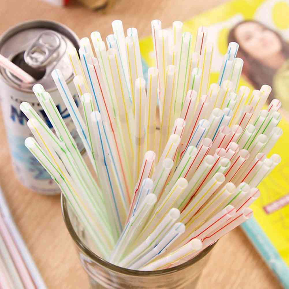100pcs Disposable Colored Bendable Drinking Straw