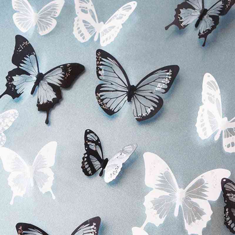 3D-s effekt kristály pillangók fal matrica