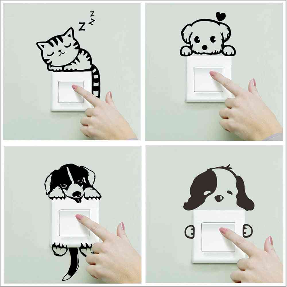 Cute Sleeping Cat Dog Stickers - Wall Home Decor Stickers