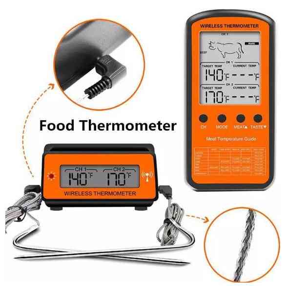 Wireless Remote Dual Probe Digital Food Oven Thermometer
