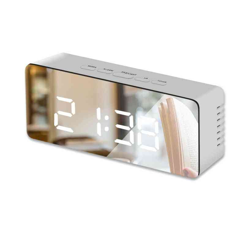 Reloj despertador con pantalla de temperatura digital con espejo led - fx-white
