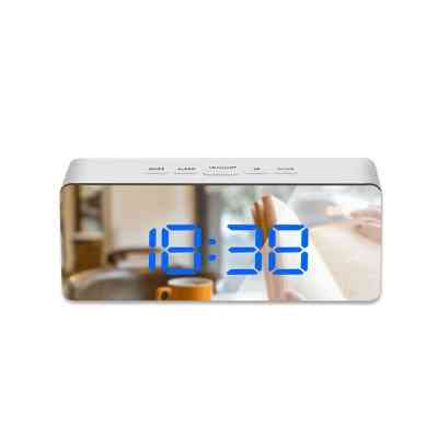 Reloj despertador con pantalla de temperatura digital con espejo led - fx-white
