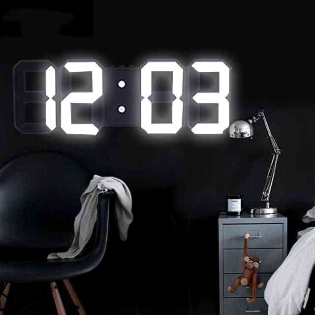 3d Led Digital Nightlight Wall Clock