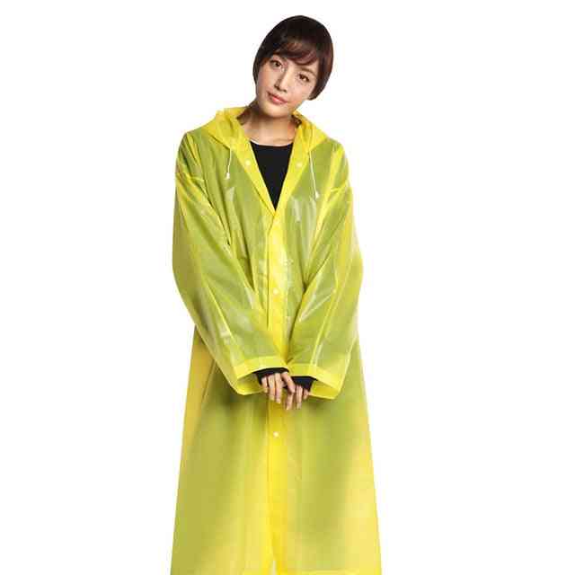 Dam man regnrock tjockare vattentät - vuxen klar transparent camping hoodie regnkläder kostym - blå / en storlek
