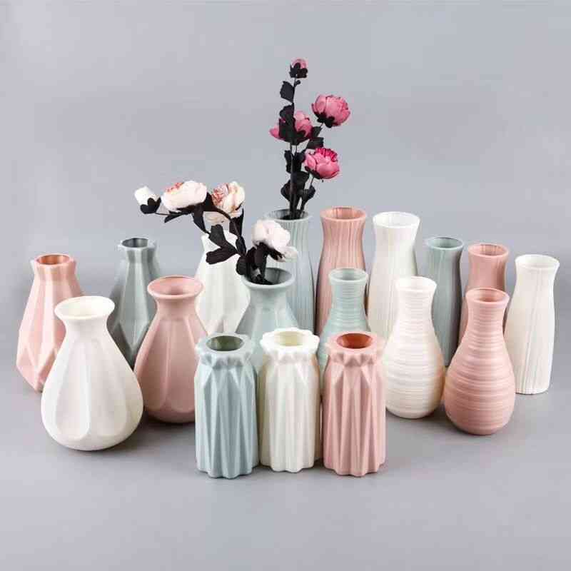 Beau vase à fleurs en plastique - vase en céramique imitation