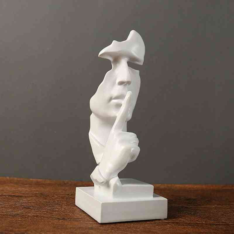Silence Mask Statue Abstract Statuettes - No Say No See No Hear  Sculpture