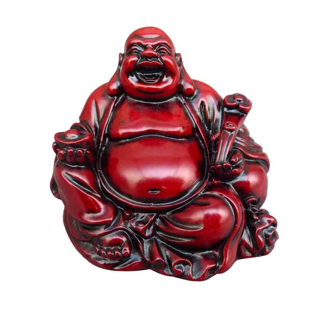 Figurine de Bouddha qui rit - sculpture artisanale de Bouddha