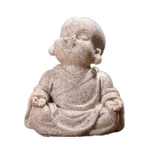 Sandstone Little Monk Statue Figurine