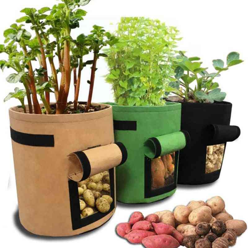 Hjem hage potet potte drivhus grønnsaker dyrking poser, vertikal hage bag frøplante bonsai container