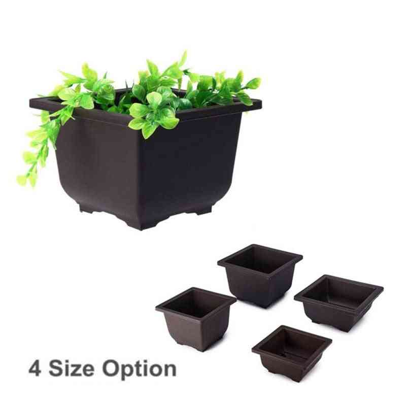 1 st blomkruka imitation plast balkong fyrkantiga krukor, blomma bonsai skål plantskola planter rektangel