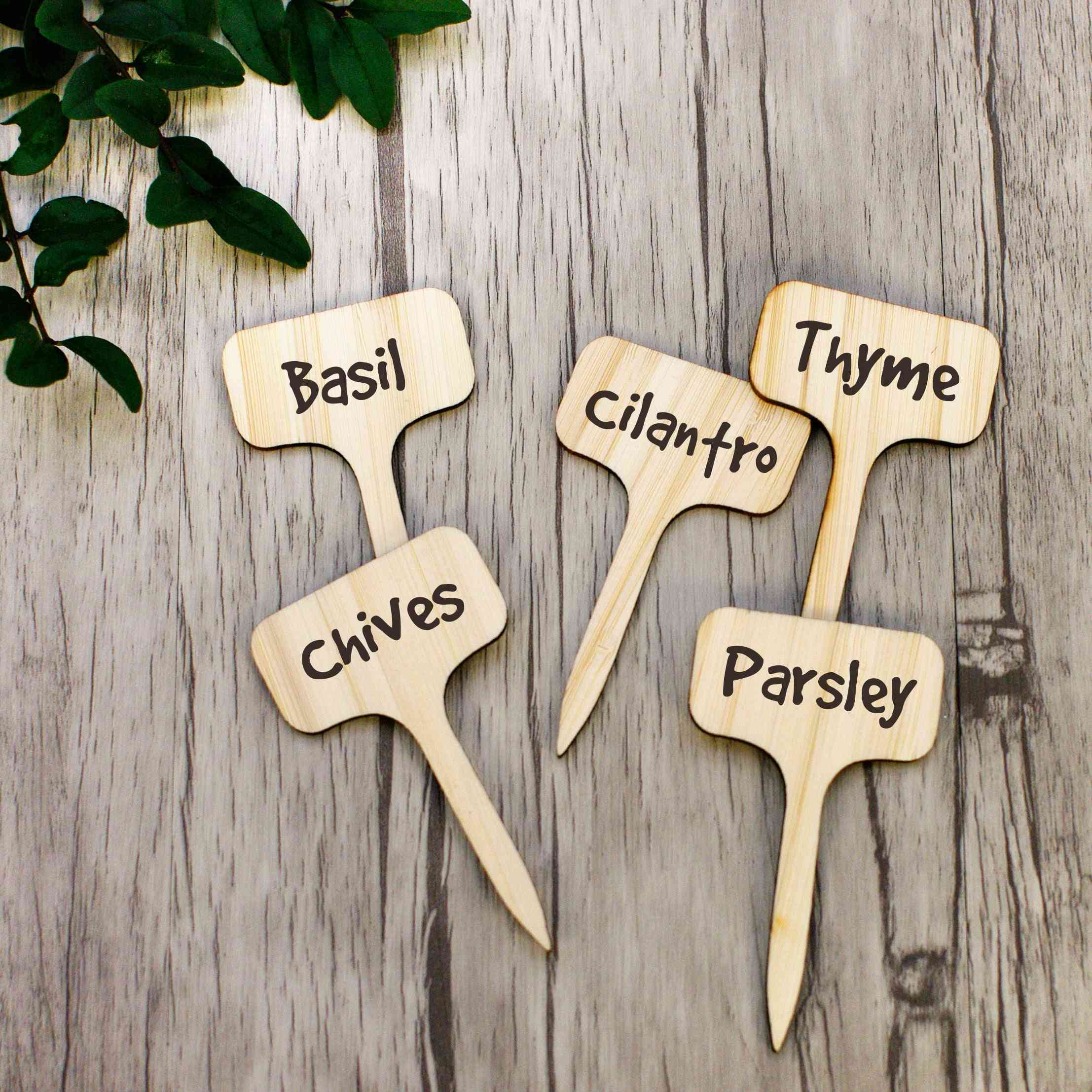 T-type Bamboo Plant Labels Wooden Sign Tags -markers