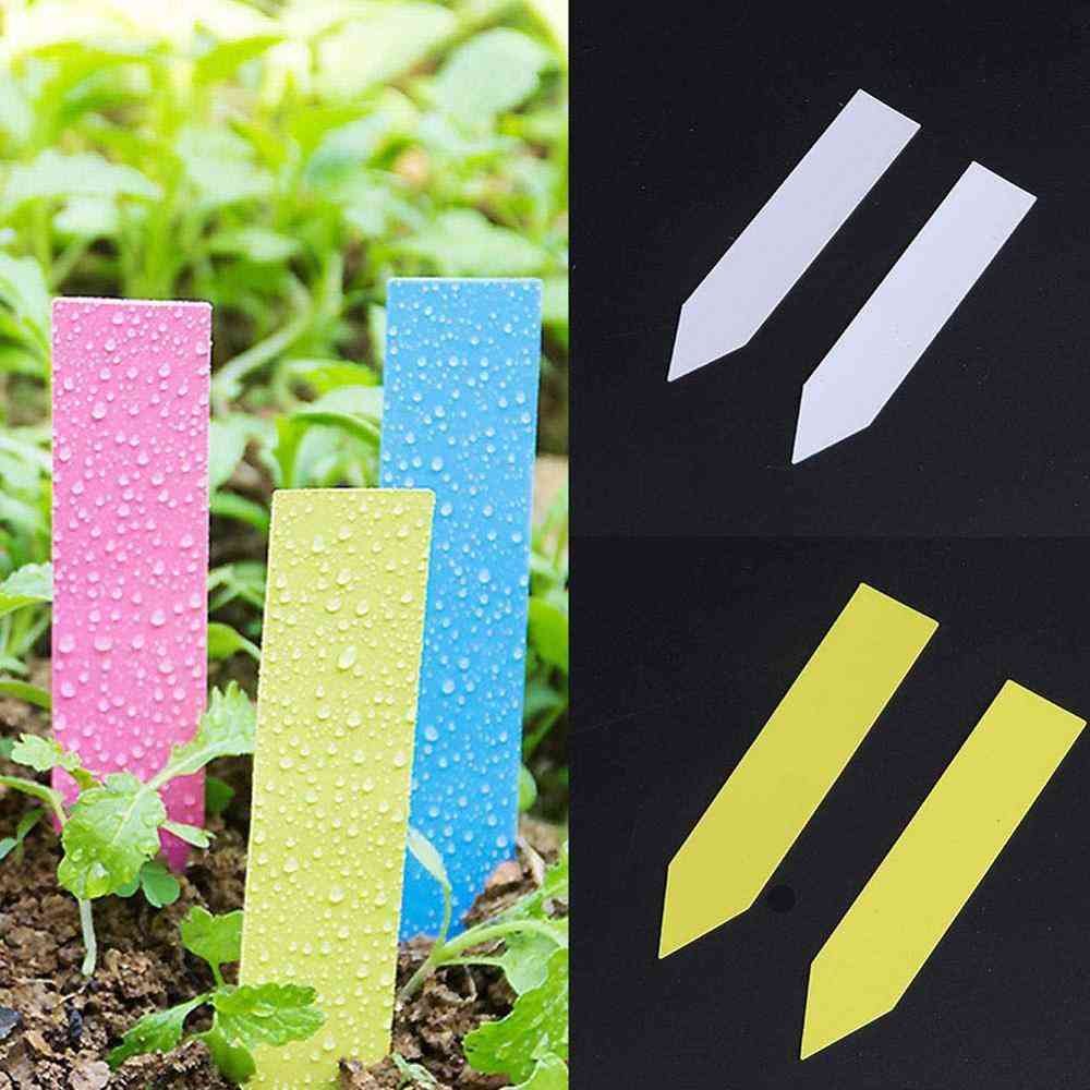 Etiquetas de plástico para plantas de jardín de 100 piezas, marcadores de vivero, macetas, etiquetas de plántulas, bandeja