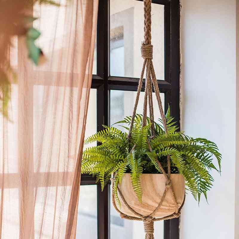 Rope Hemp Macrame, Plant Flower Hanging Pot, Holder, Basket