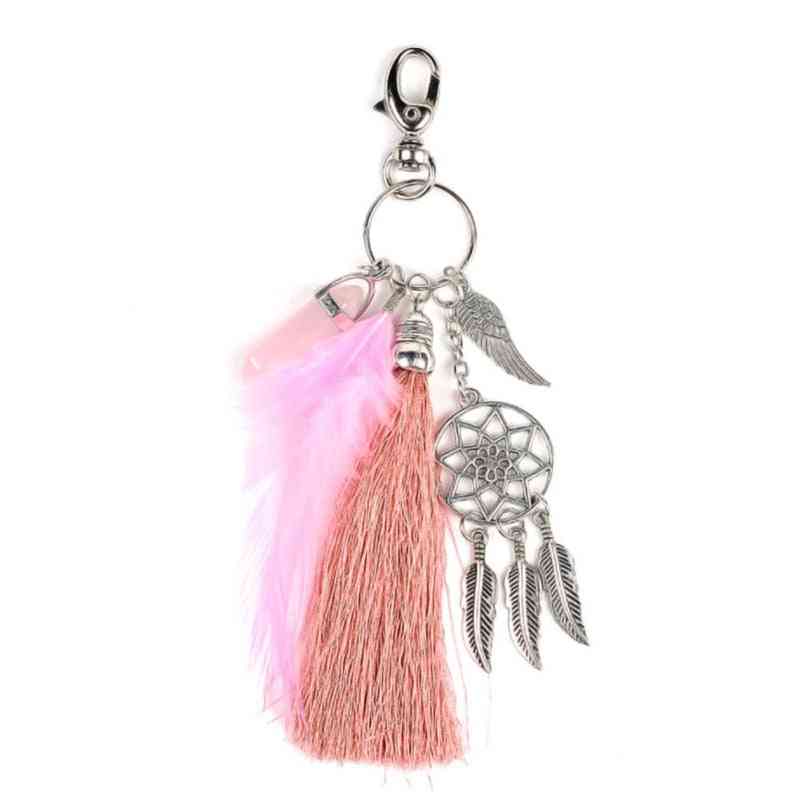 Bead Dream Catcher - Feathers Tassels Key Ring Buckle